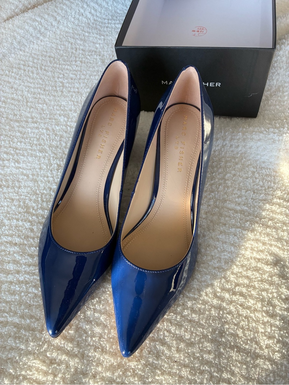 Marc Fisher Royal Blue Patent Pointed-Toe Pumps